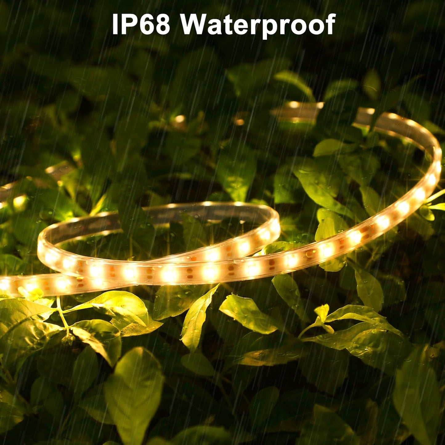 Solar Strip Lights Outdoor, 33Ft 640 LED Waterproof Strip Lights with Remote Timer Dimmable Outside Strip Light for Garden Yard Party Decor (No Adhesive)