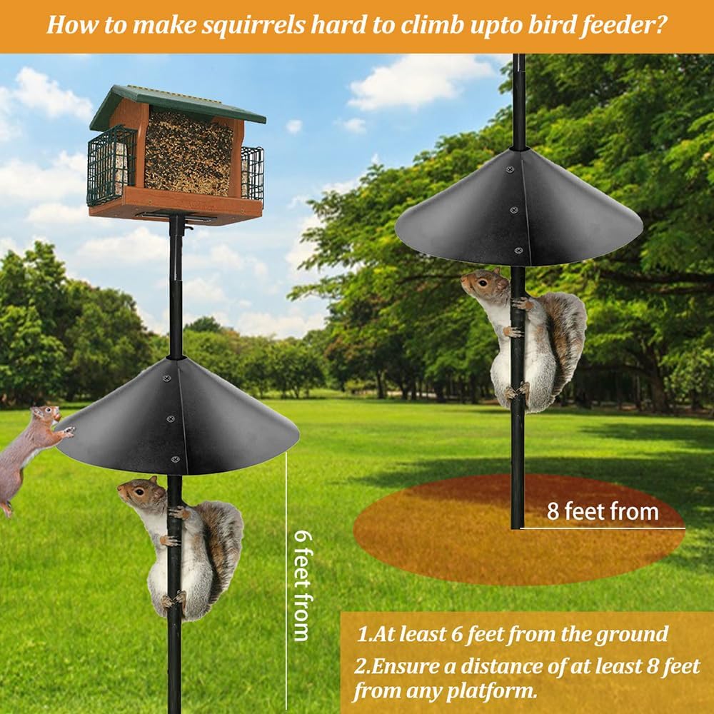 19 Inch Squirrel Baffle for Bird Feeder Pole, Outside Pole Mount Bird 