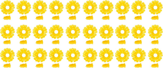 Fdit 30 Set Hummingbird Feeder Flowers Hanging Bird Feeder with Replacement Parts for Garden, Attracting Hummingbirds, Easy to and Install (Yellow)