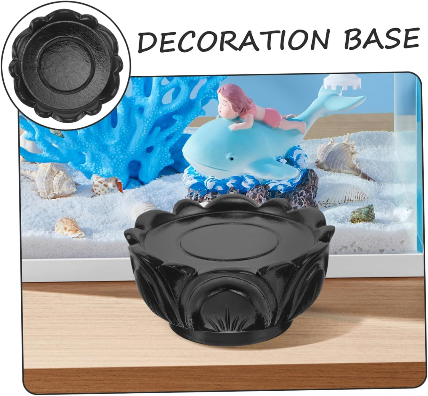 PRETYZOOM Lotus Shaped Wooden Buddha Stand Base for Indoor Versatile Pedestal for Plants Statues and Crafts Elegant Display Holder for Home Office Temple Use Inner