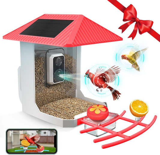 2K Smart Bird Feeder with Camera, 2.5L Ai Smart Bird House for Outdoor