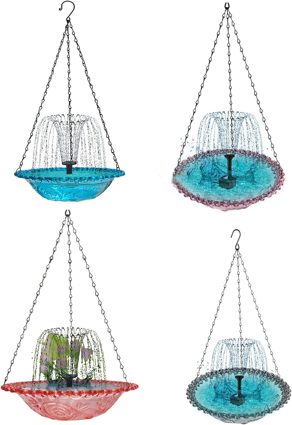 Bird Feeding Tray Solar Power Water Fountain for Balcony Attract Bird Birdbath for Outdoor Charm Bird Bath