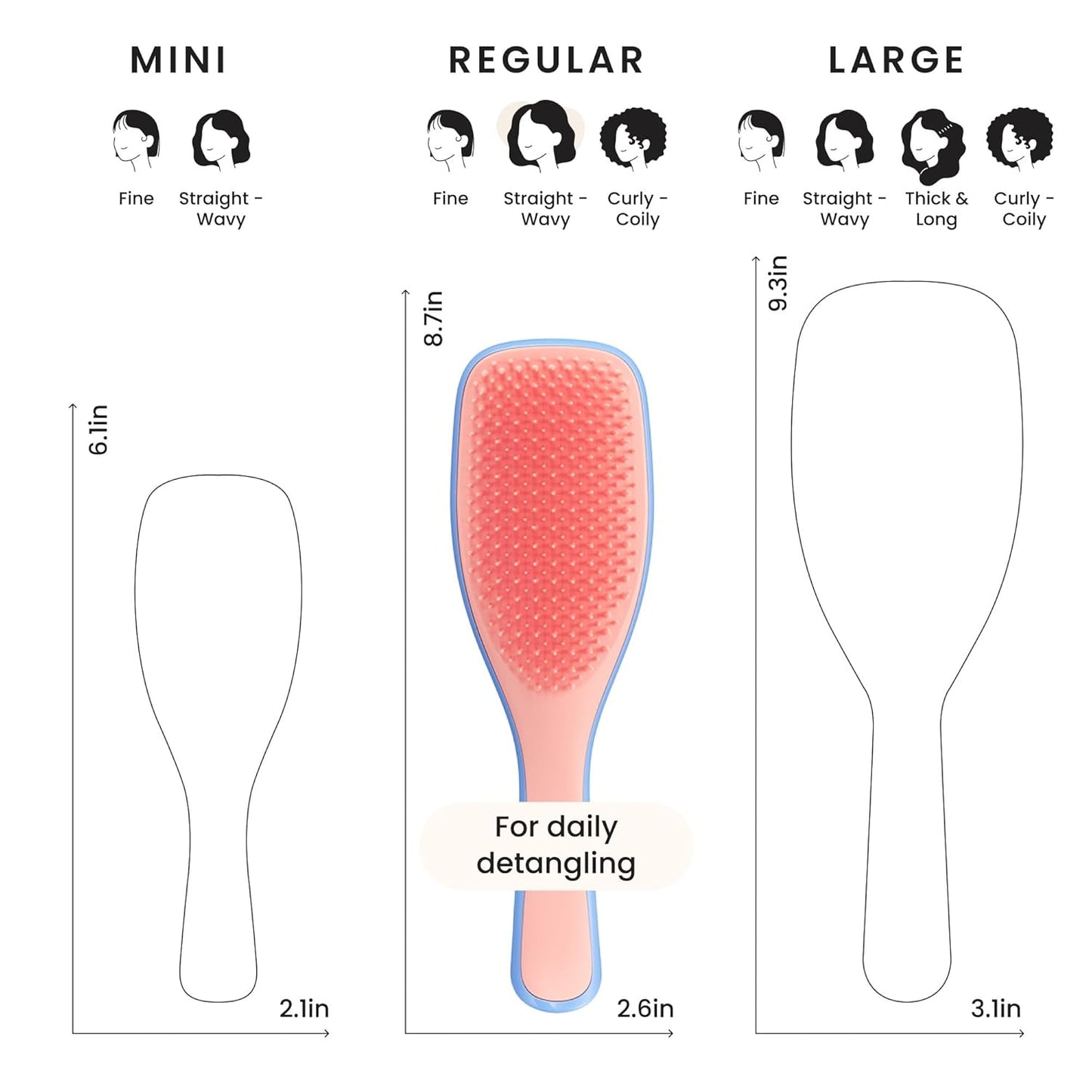 Tangle Teezer Ultimate Detangler Brush for Wet & Dry Hair, Eliminates 