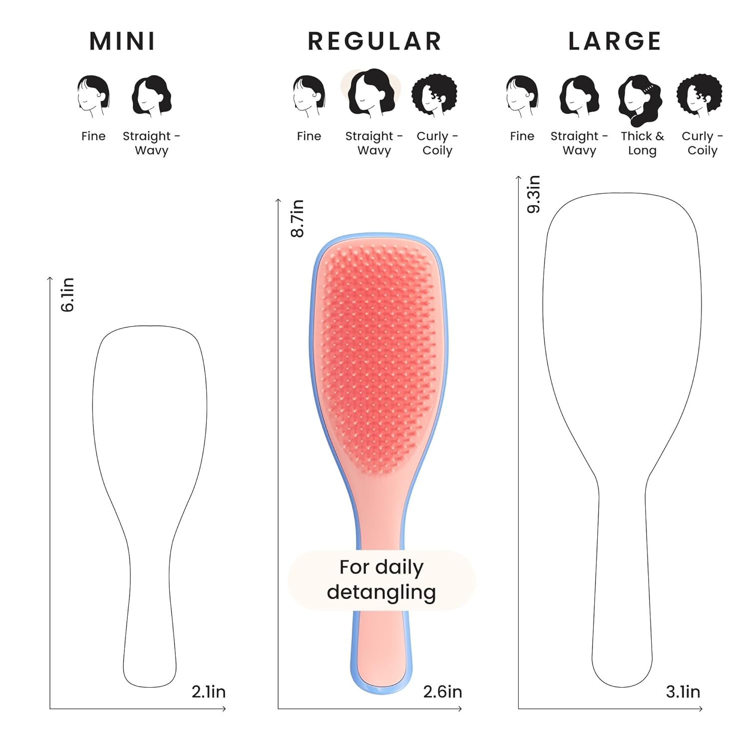 Tangle Teezer Ultimate Detangler Brush for Wet & Dry Hair, Eliminates 