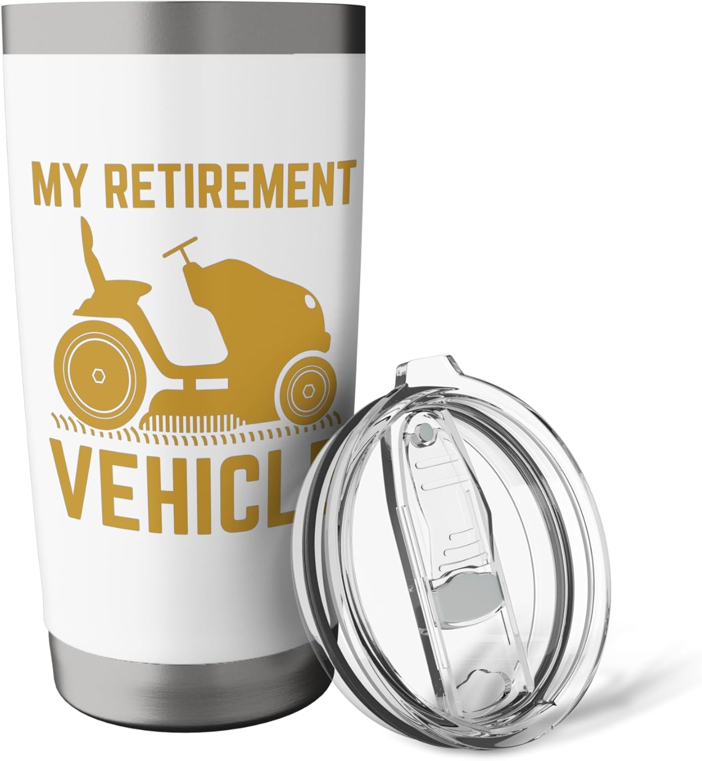 My Retirement Vehicle Funny Lawn Mower Gardening Lover Pun Stainless Steel Insulated Tumbler