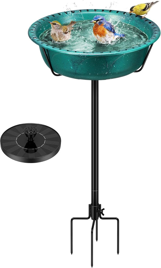 VIVOHOME Bird Bath with Solar Fountain for Outside, Weather-Resistant 