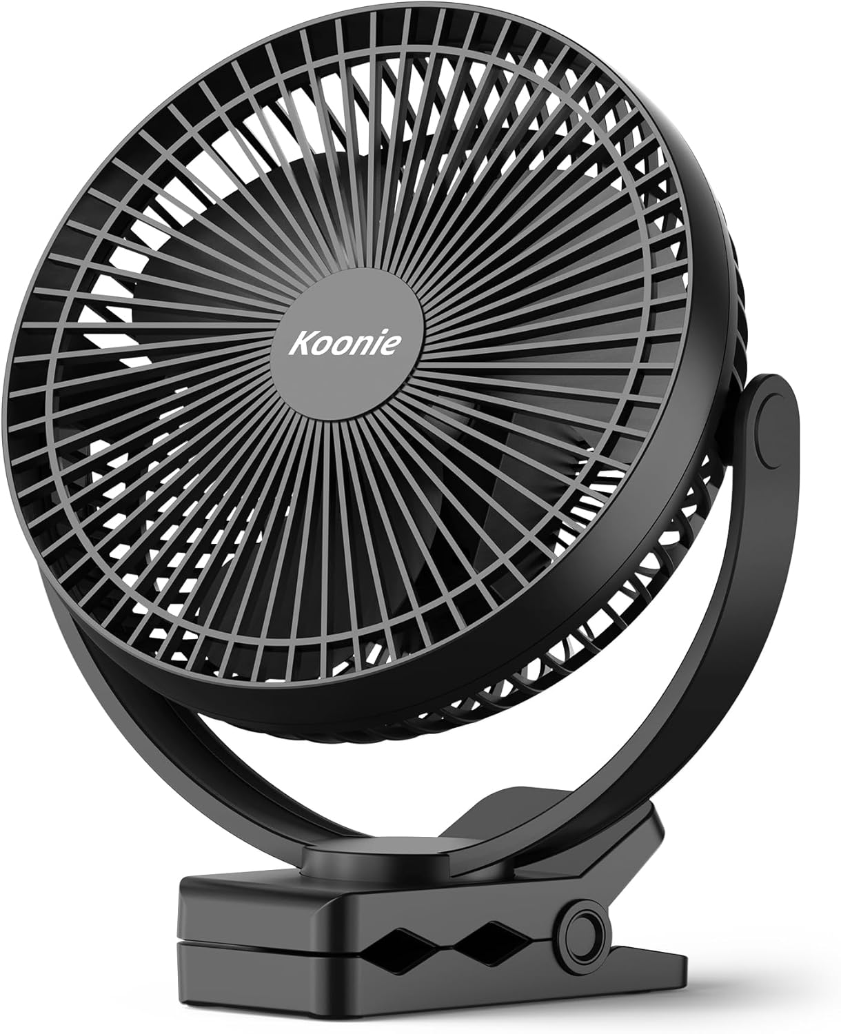 Koonie 10000mAh Clip on Fan Rechargeable, 8-Inch Battery Operated Desk