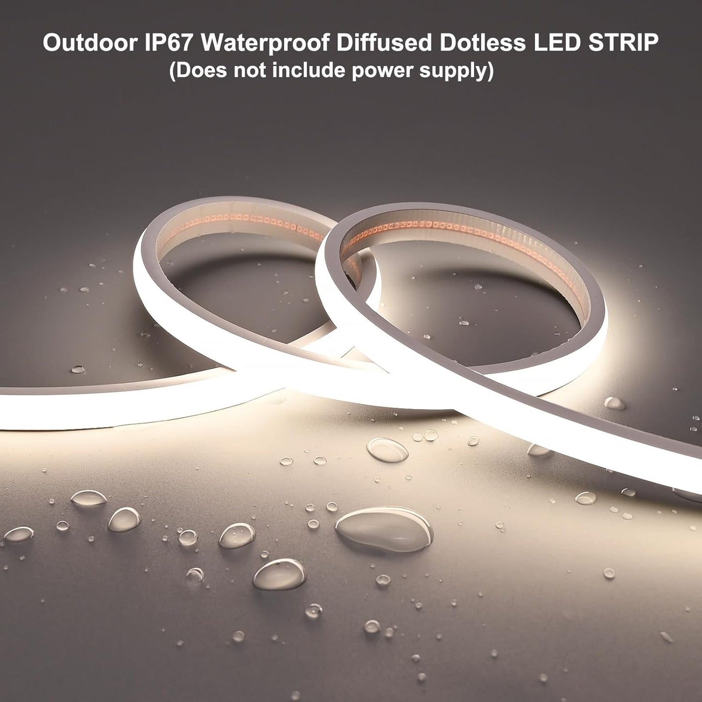 24V COB LED Strip Light 16.4ft 4000K Natural White, 230LM/ft, IP67 Wat