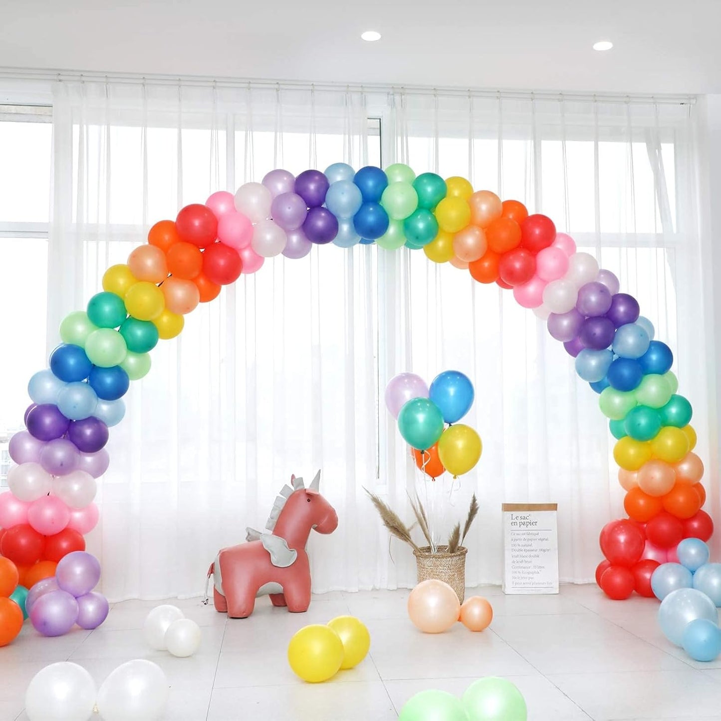 RUBFAC 120pcs Balloons for Birthday Baby Shower Graduation Anniversary Wedding Party Supplies Garland Arch Decoration,12 Inches,Assorted Color