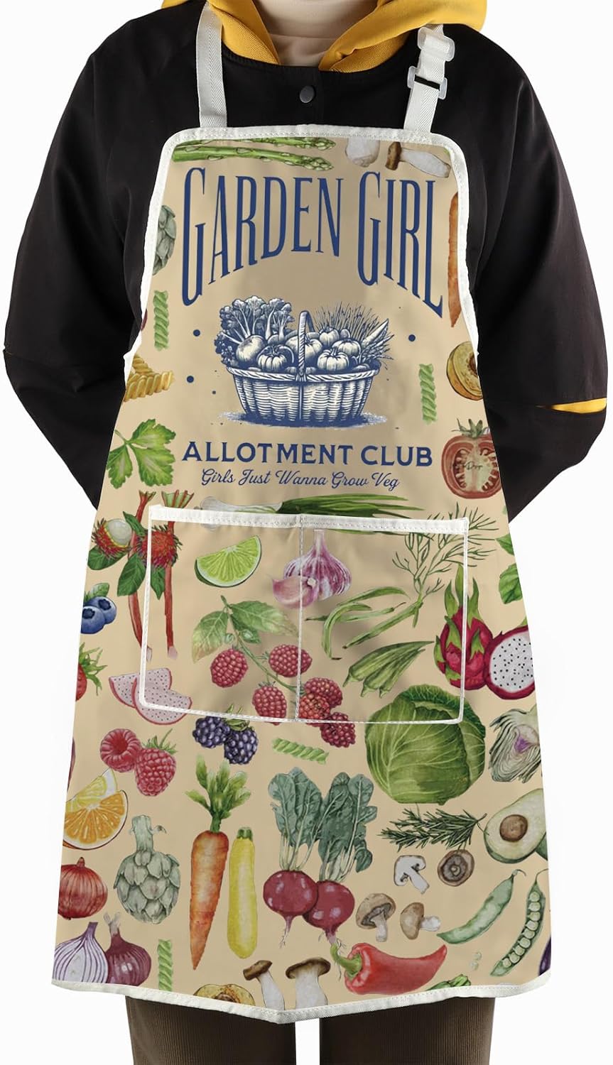 WCGXKO Garden Girl Allotment Club Kitchen Apron Garden Plant Grow Gift Gardening Plant Gift for Nature Lover