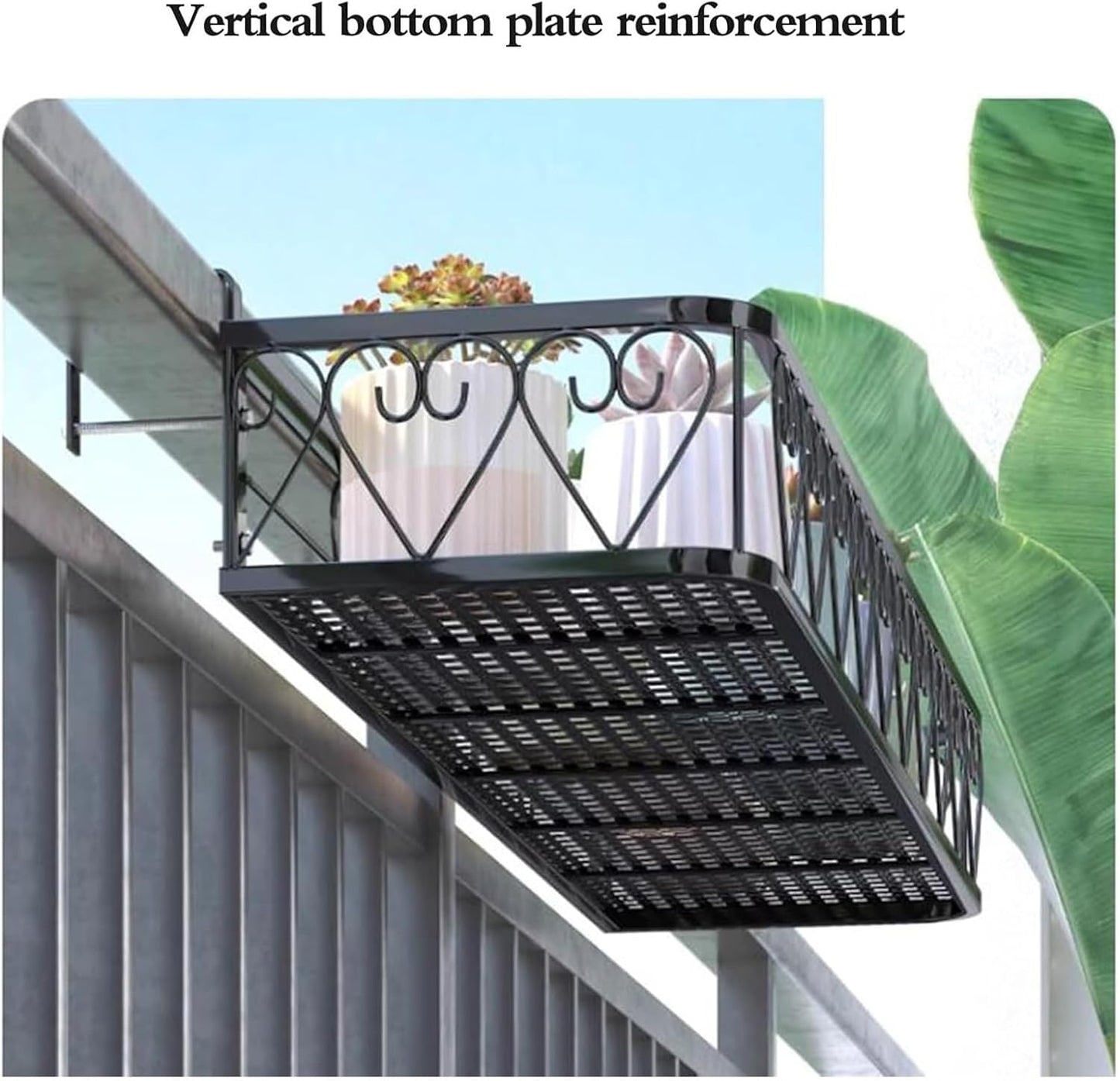 Balcony Railing Planter - Vertical Fence Planters for Flowers, Window Sill Plant Stand, Space-Saving Garden Shelf (20x80x12cm) - Perfect for Outdoor Decor