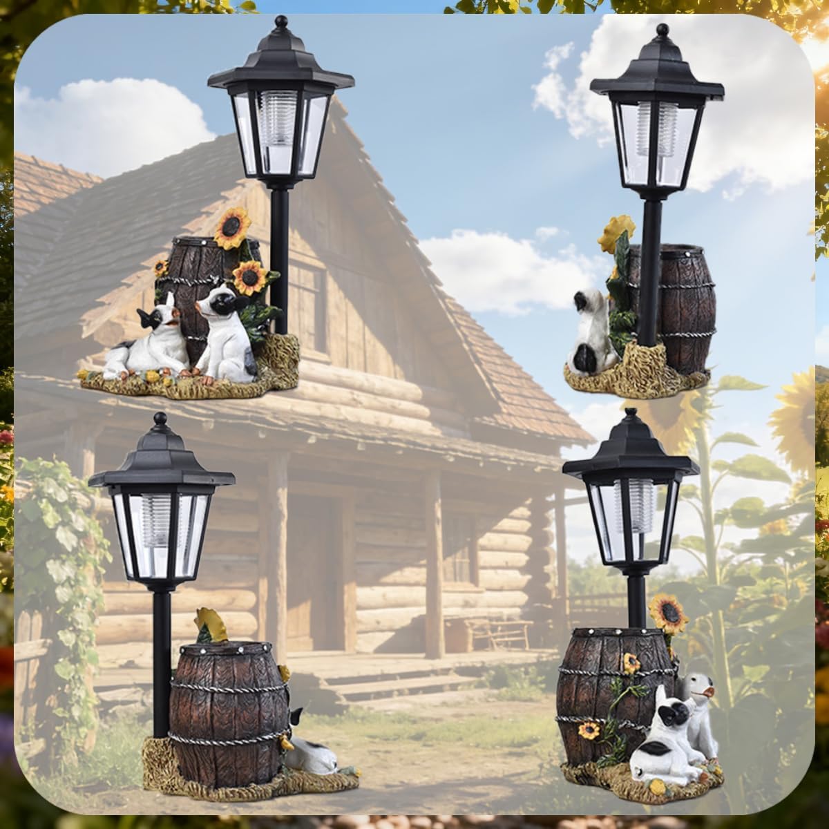 Solar Pigs Night Light Sculpture Outdoor Garden Street Decoration,Couple Pigs Decorations Lantern Sculptures for Patio Yard Lawn Walkway Ornaments Clearance Gifts for Mom Grandma Birthday