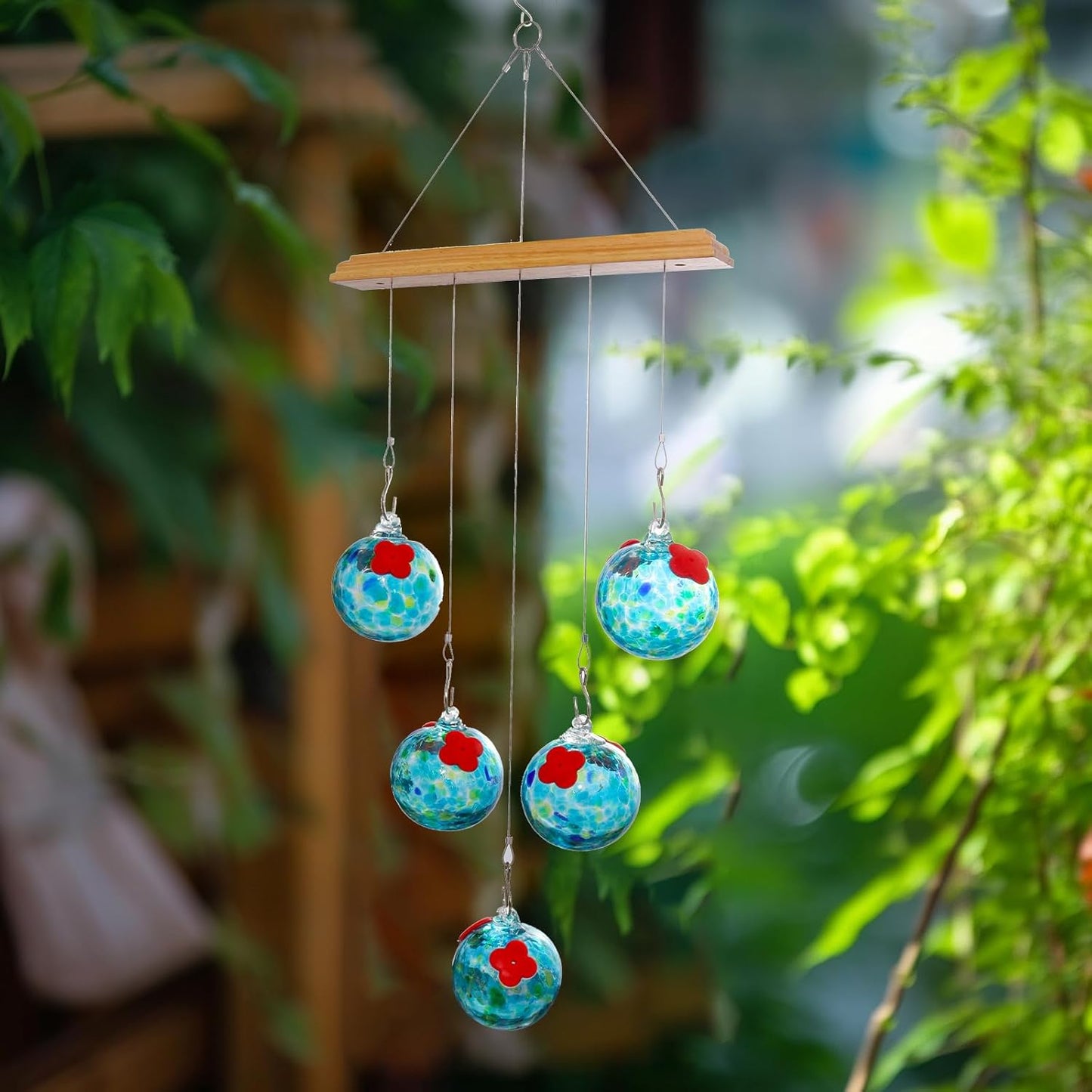 Hummingbirds Attractor Glass Feeders Leakproof Base for Nature Enthusiasts Garden Decoration Easyly Install Hummingbirds Feeders