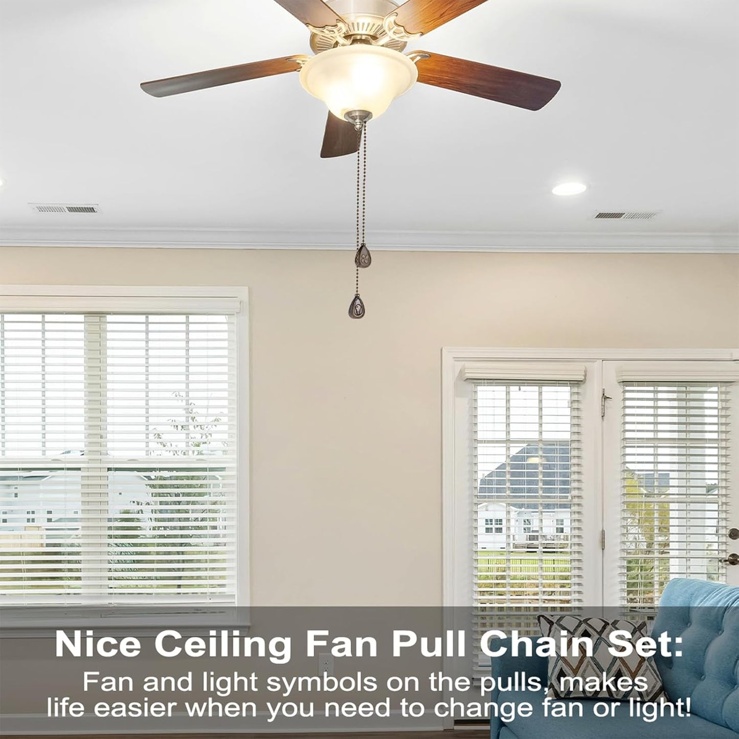4 Pack Bronzed Ceiling Fan Pull Chain Extension, 12 Inches Classic Dro