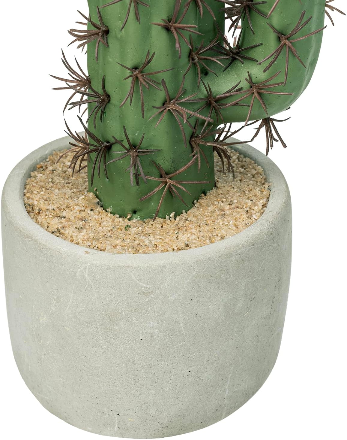 MyGift 16 Inch Artificial Fake Cactus Saguaro Plant in Cement Planter Pot, Southwest Decor Indoor Faux House Plant