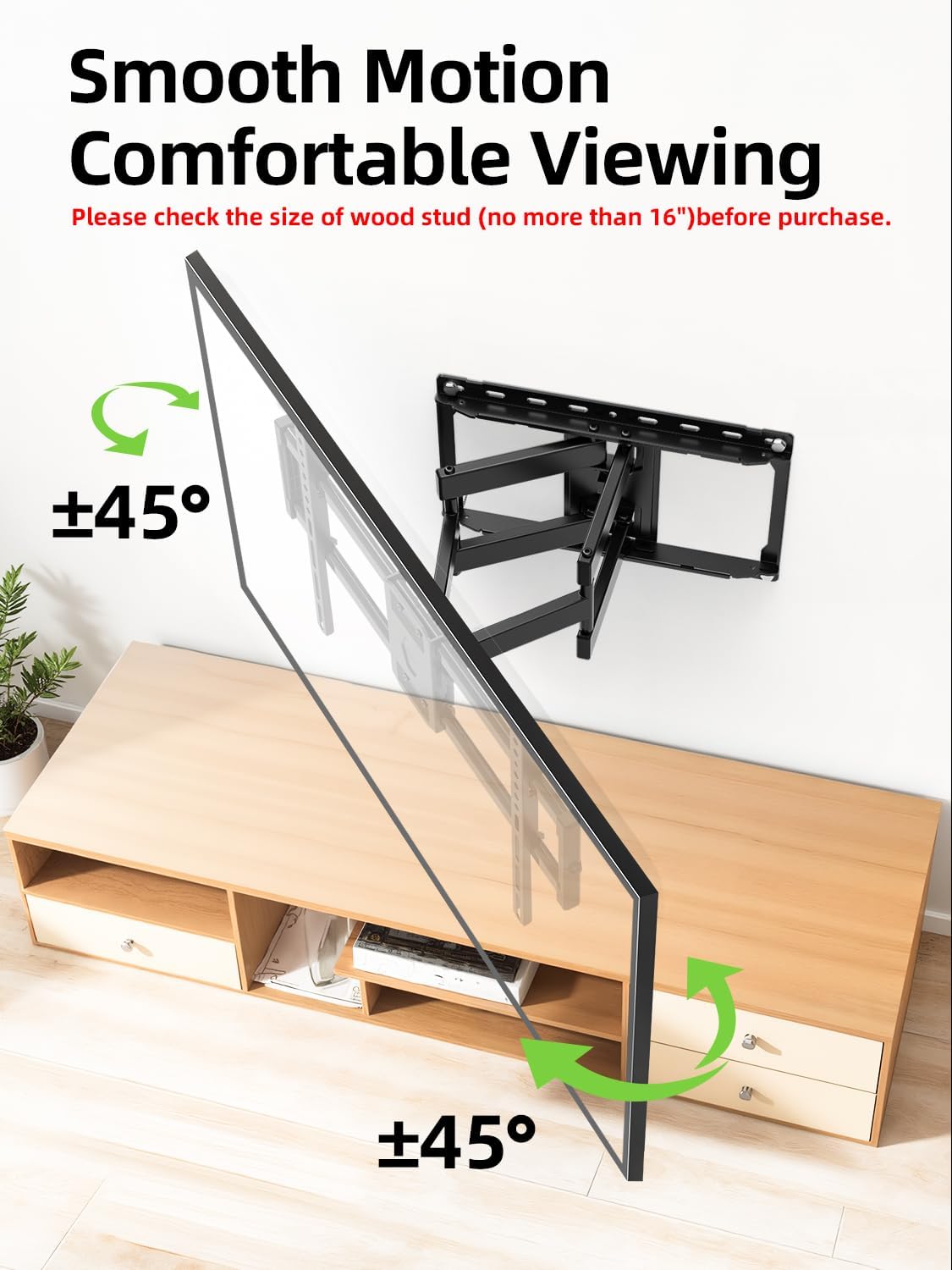 USX Mount Full Motion TV Wall Mount for Most 42-90 inch Flat Screen/LE