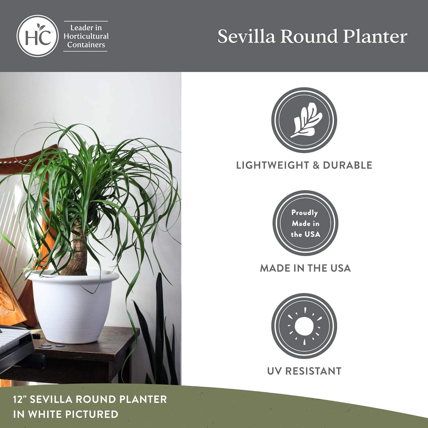 The HC Companies Sevilla Flower Planters - Durable Outdoor & Indoor Pl