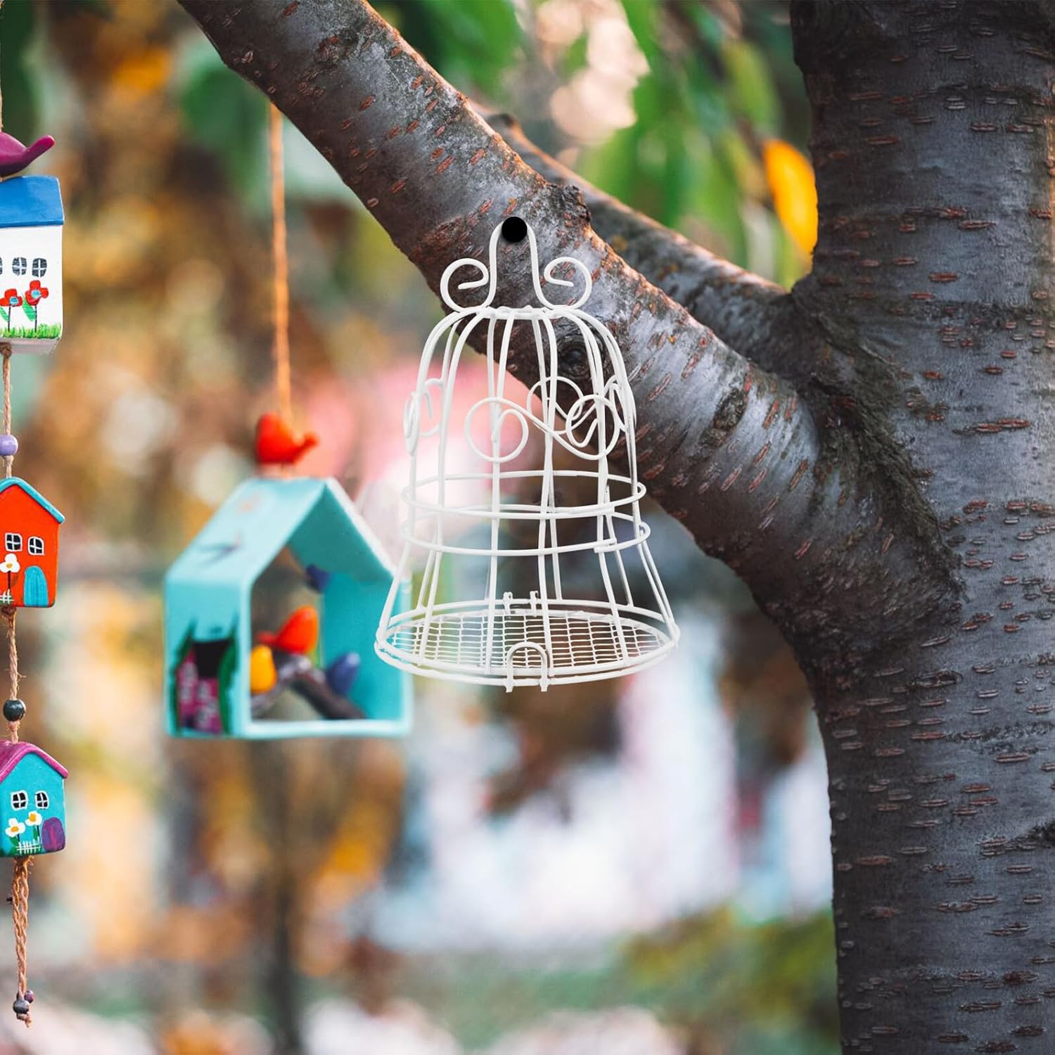 Milisten 4pcs Decorative Mesh Bird Cage Feeder for Wild Birds Outdoor 