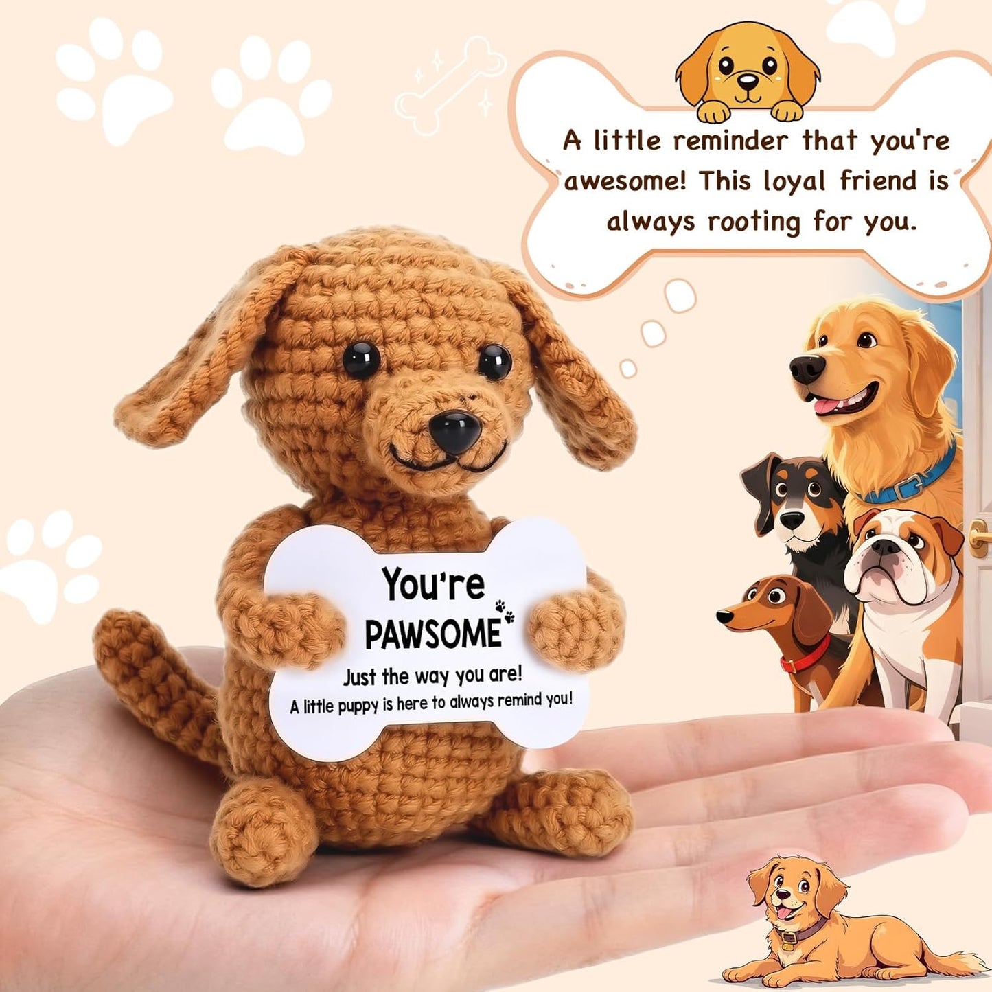 Funny Dog Easter Gifts for Girls Boys Women Men, Easter Basket Stuffers for Teens, Small Stuffed Animal Plush Cute Cool Stuff, Birthday Mothers Day Graduation Retirement Teacher Appreciation Gifts