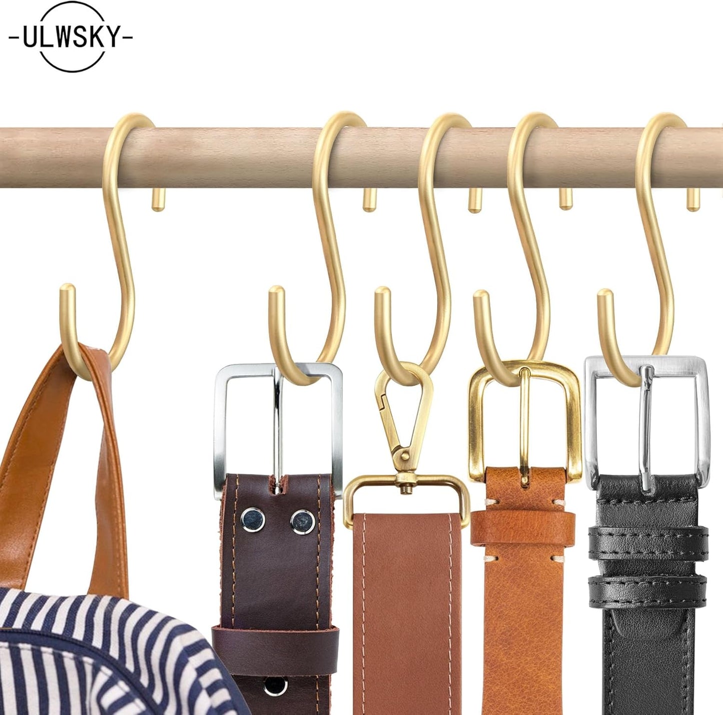 20Pcs Gold S Hooks,Aluminum Alloy S Shaped Hook,4.3x1.4inch Gold Hook Hanger,Heavy Duty S Hook,Utility S Hooks for Bathroom,Cloakroom,Kitchen,Garden