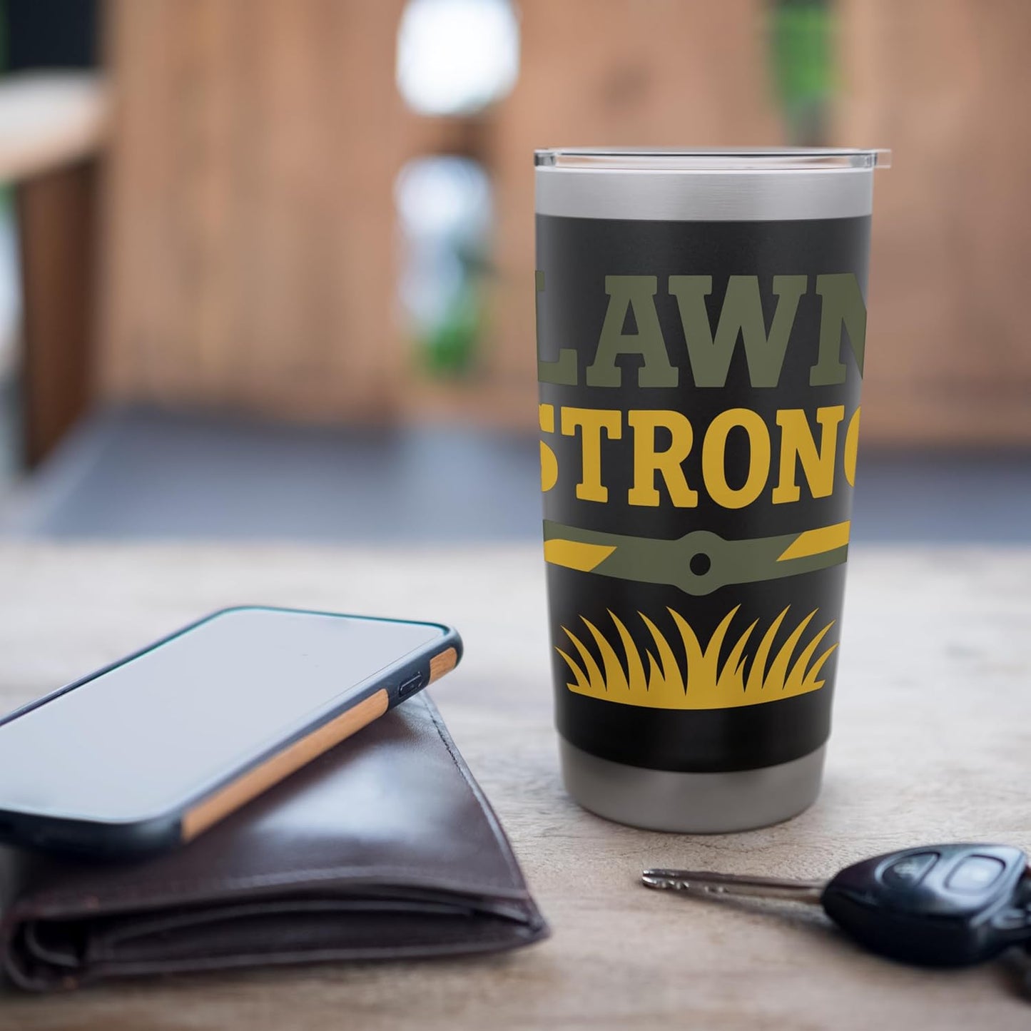 Landscaper Lawn Boss Outdoor Living Green Thumb Grass Crew Stainless Steel Insulated Tumbler