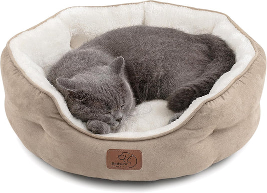 Bedsure Dog Beds for Small Dogs - Round Cat Beds for Indoor Cats, Wash