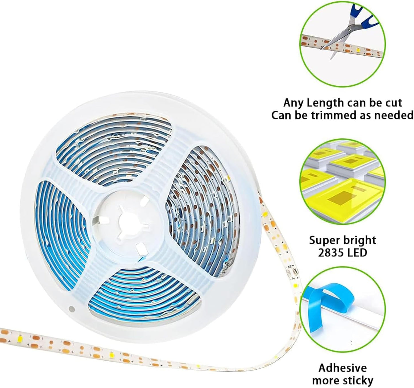2 Pack Solar LED Strip Lights Outdoor Waterproof 19.6FT 180 LED Solar Powered Rope Light Cuttable 8 Modes for Outside, Garden, Patio, Deck, Fence, Pathway, Stair, Poolside, 6000K White