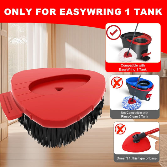 2 Pack Upgrade Scrub Brush Replace Heads Compatible with O Cedar EasyWring 1 Tank Spin Mop,Mop Replacement Scrubber Head Brush,Floor Cleaning Brush,More Layers of Bristles for Bathroom, Deck, Kitchen
