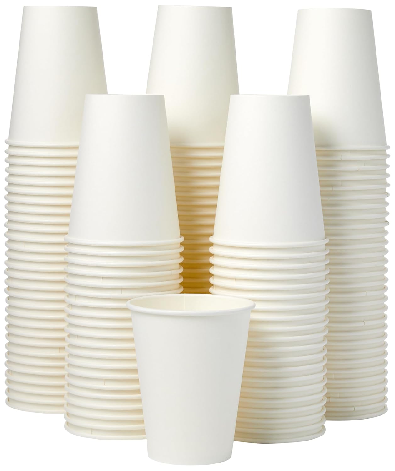 Amazon Basics Disposable Paper Cups for Hot and Cold Beverages, 12 oun