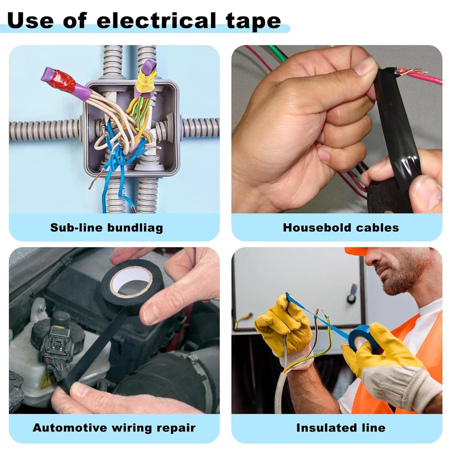 Romeda 9 Pack Coloured Electrical Tape, Electrical Tape Colours Water,