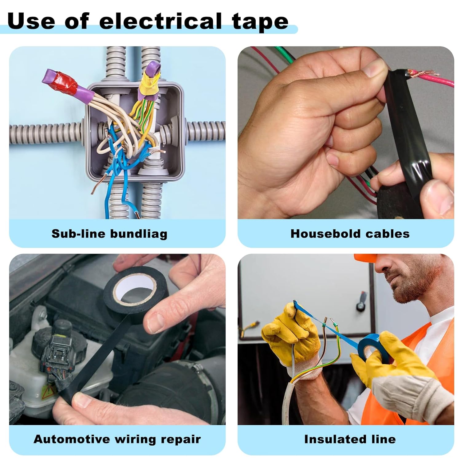 Romeda 9 Pack Coloured Electrical Tape, Electrical Tape Colours Water,