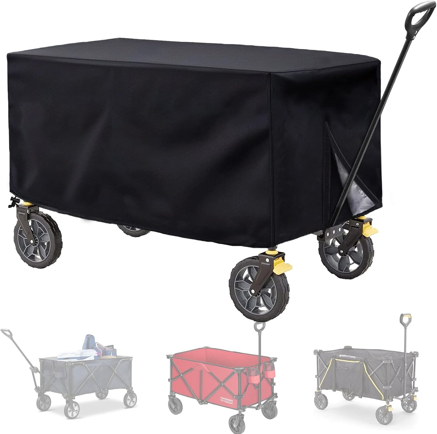 Waterproof Folding Wagon Cover - Heavy-Duty Garden Cart Protection (38" x 22" x 20")