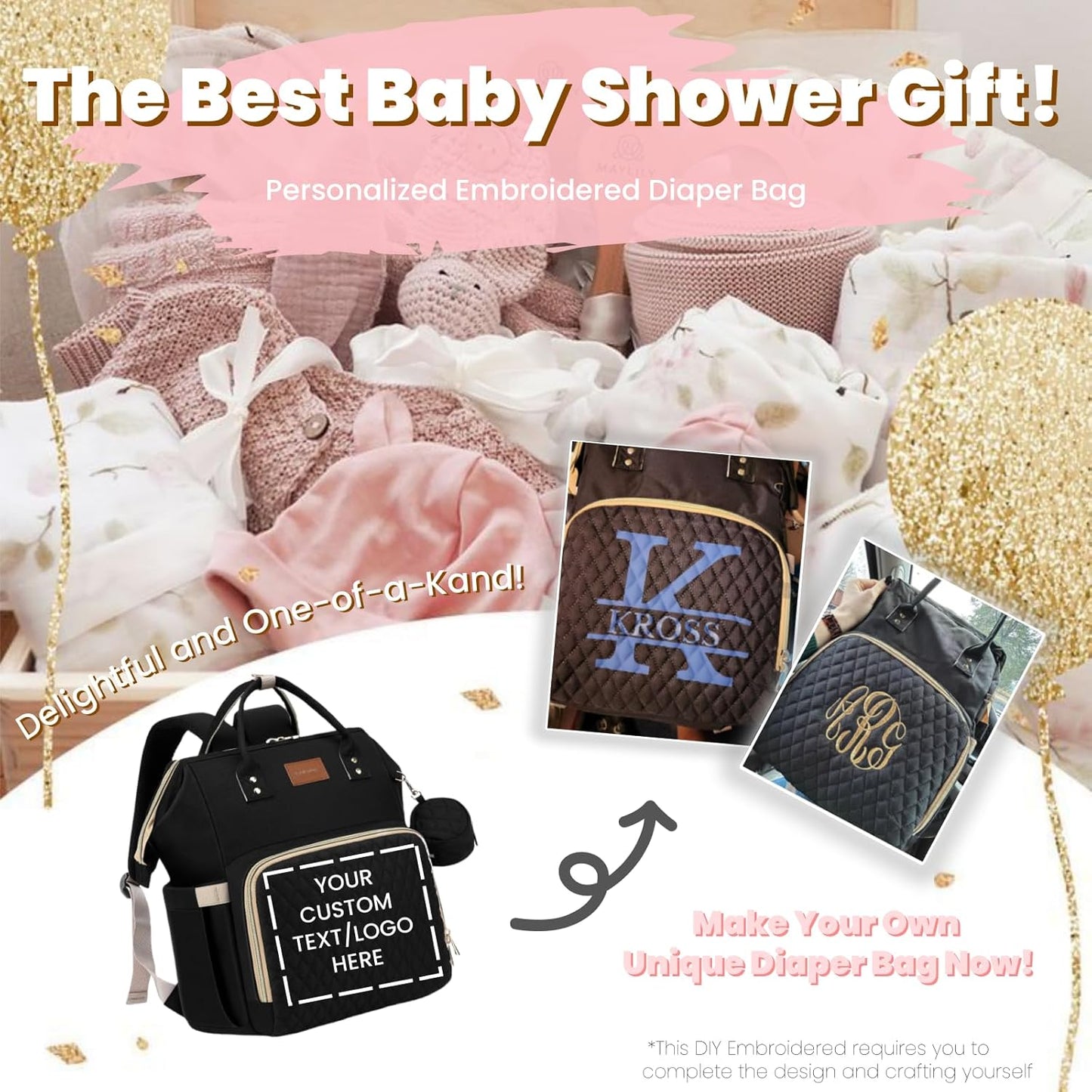 Diaper Bag Backpack with Changing Pad Pacifier Case, Baby Bag for Boy 