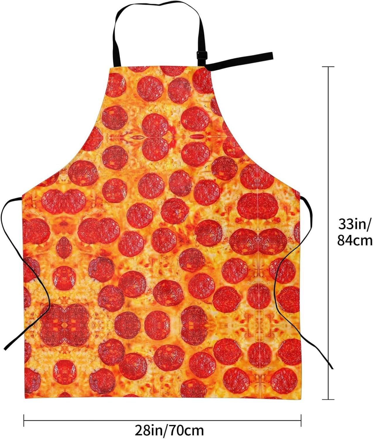 3D Pizza Pepperoni print Waterproof apron with pocket adjustable cooking apron for adult kitchen bibs to bake