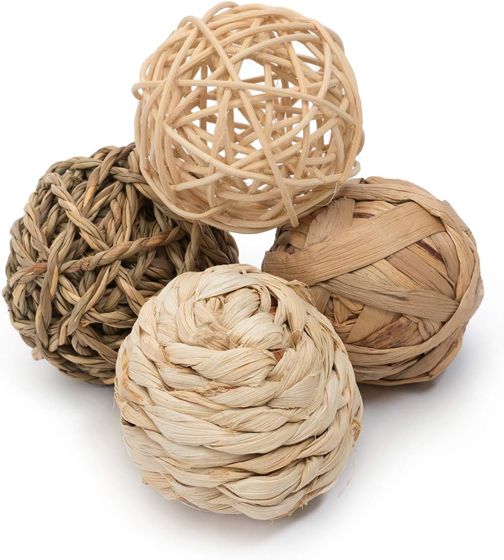 Niteangel Natural Chew Activity Toys Fun Safe Hay Grass Pet Balls for 
