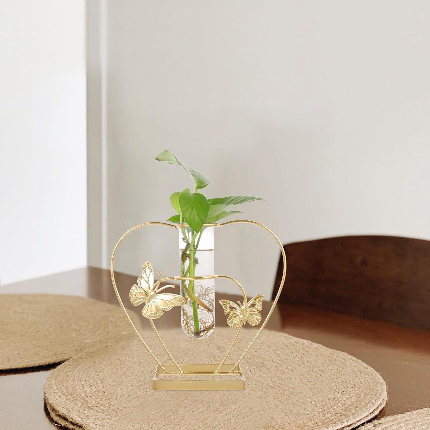 Hydroponic Planter Glass Vase Butterfly-Shaped Hollow Flower Pot Decor