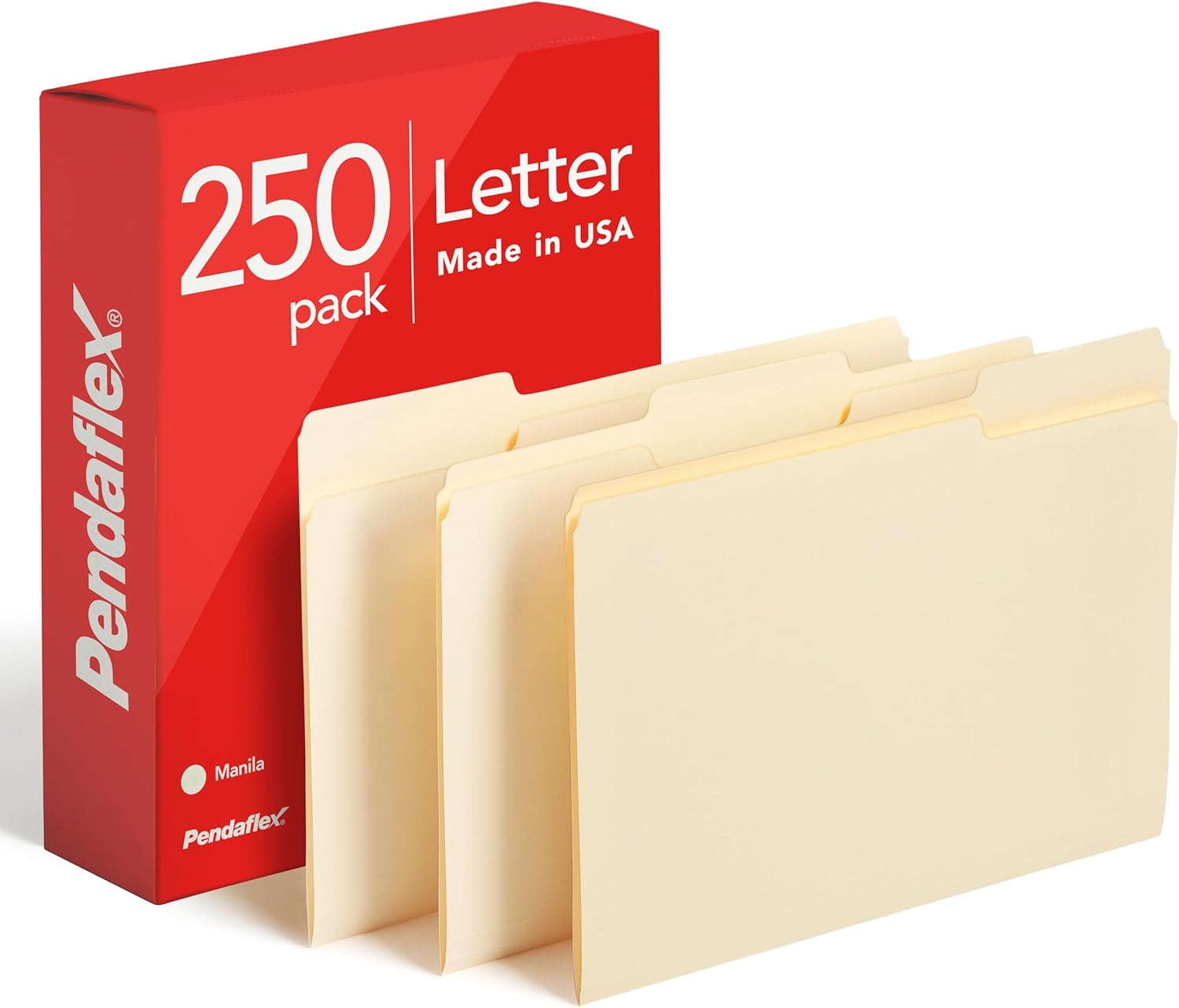 Pendaflex File Folders, Letter Size, 1/3 Cut, Manila, 250 per Box (752