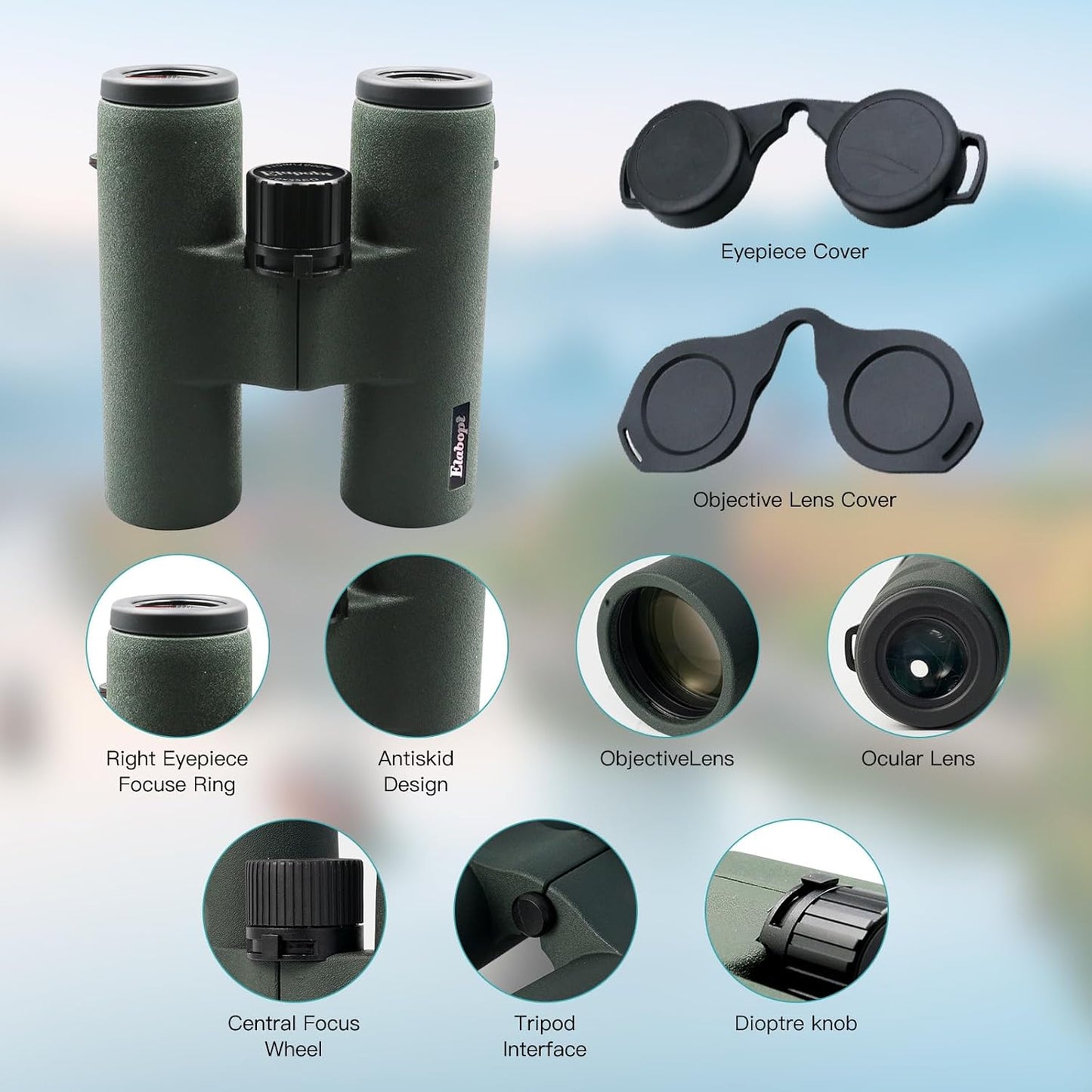 8x32ED Compact Binoculars for Adults – High-Powered BAK4 Prisms, Diamo