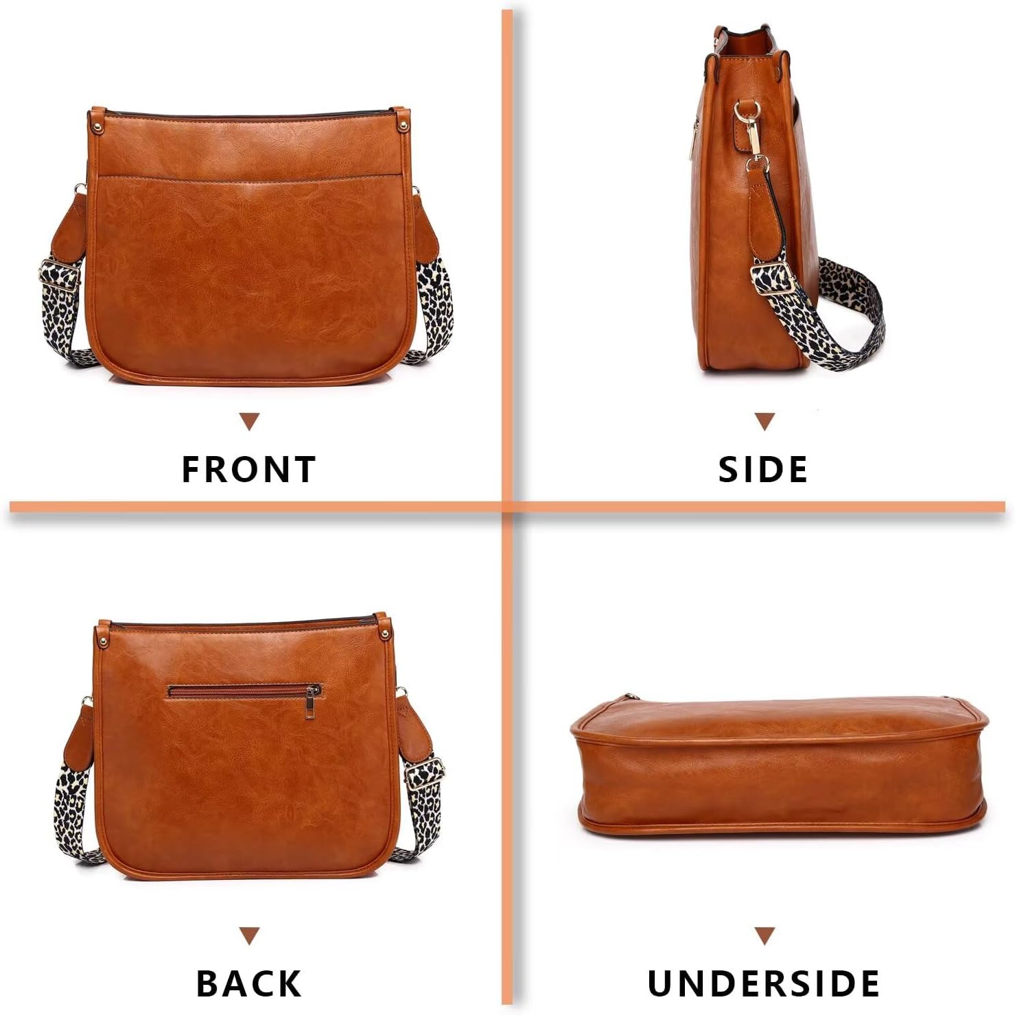 AUYOCO Vegan Leather Crossbody Bags for Women, Crossbody Purse with Gu