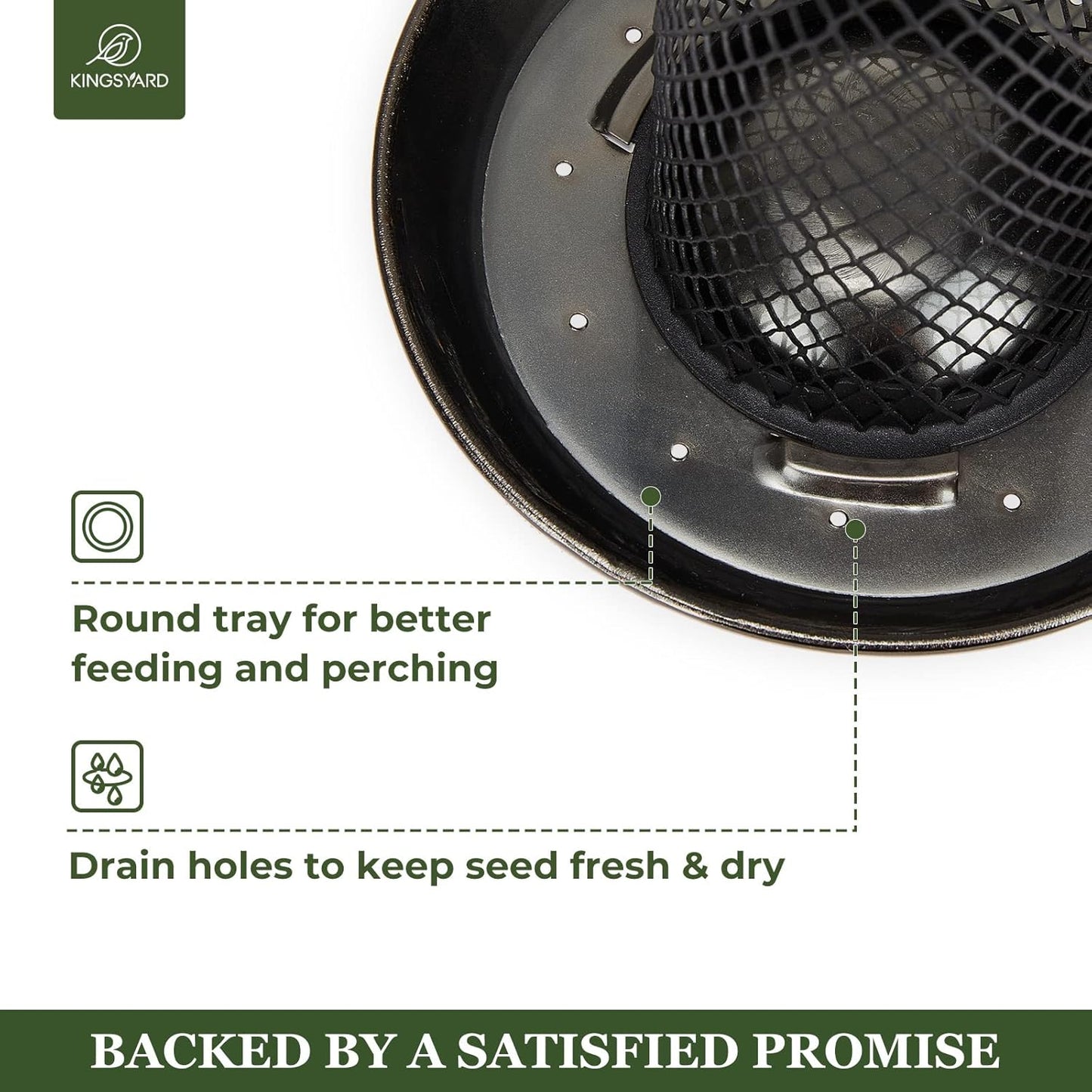 Kingsyard Mesh Tube Bird Feeders for Outdoors Hanging, All Metal, Wild