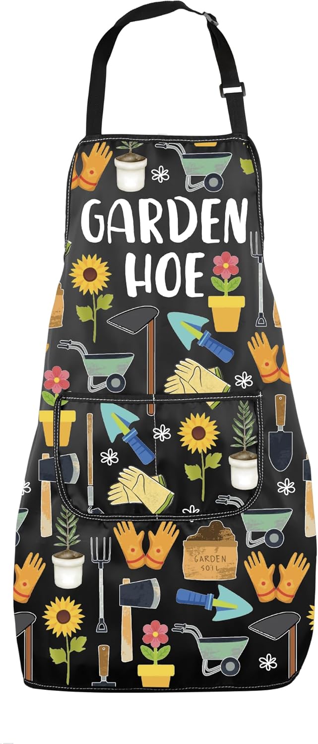 MNIGIU Gardener Apron With Pockets Funny Gardening Gifts Garden Hoe Apron Farmer Inspired Gift Plant Lover Merch