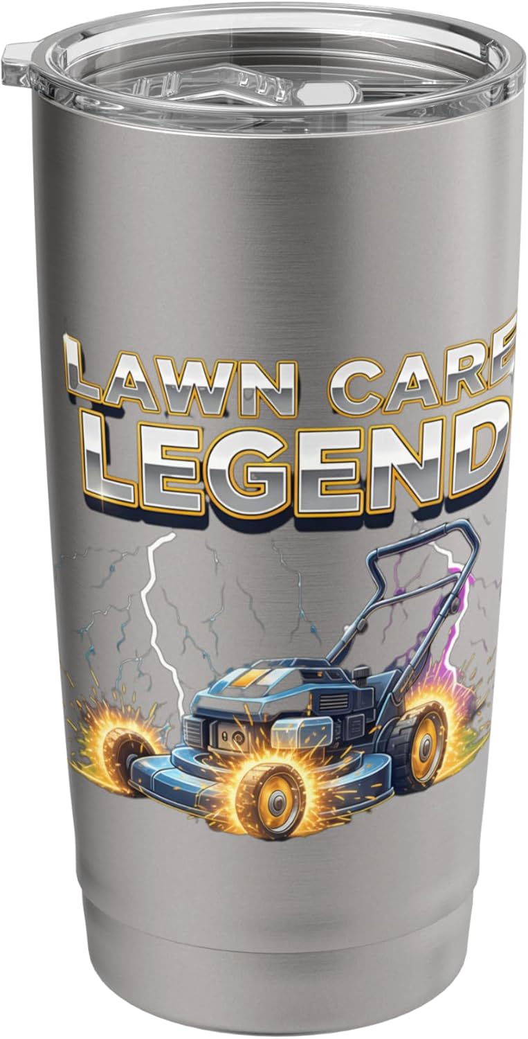 Lawn Care Legend Enthusiast Mowing Power Vintage Retro Stainless Steel Insulated Tumbler