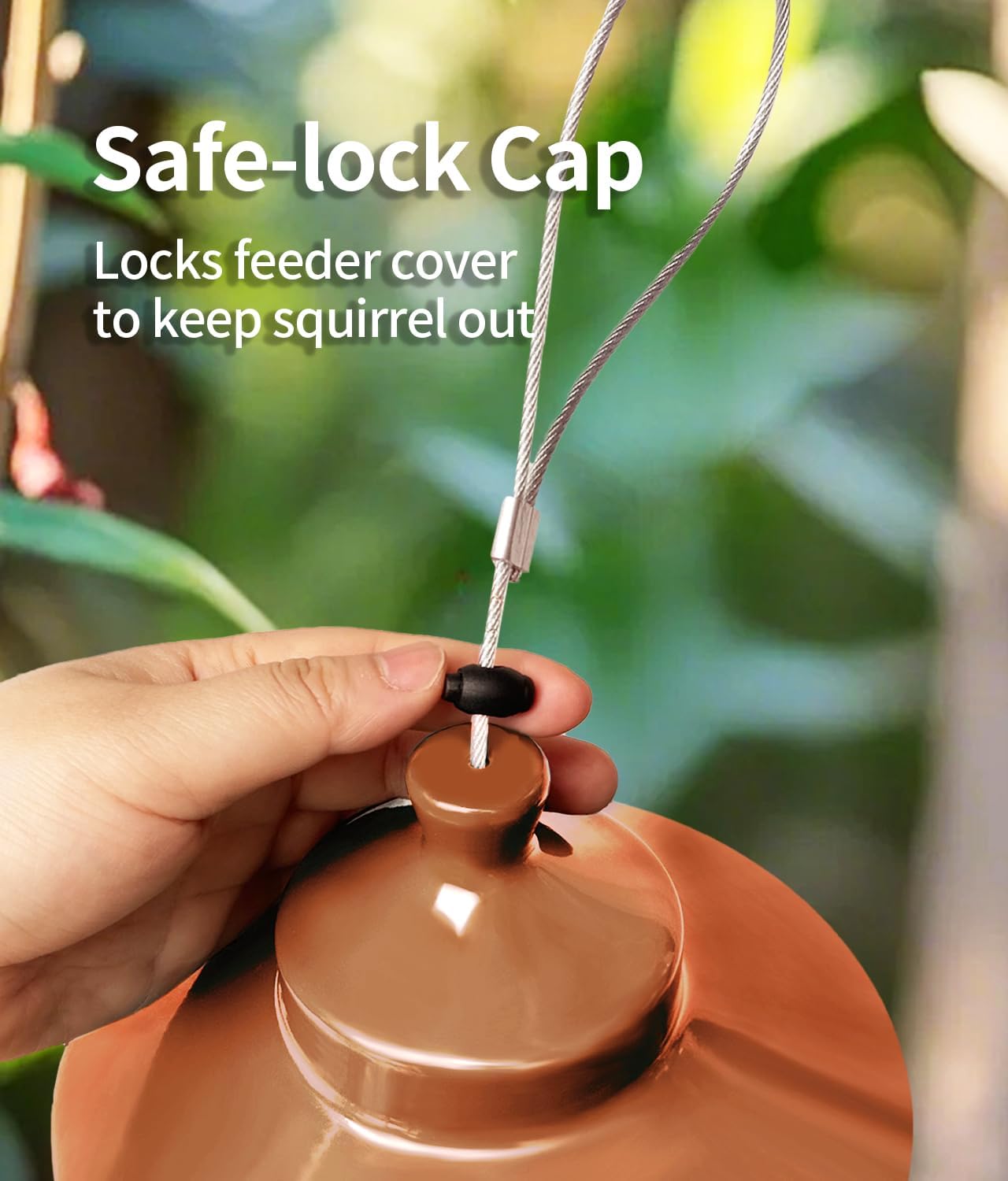 Squirrel Proof Bird Feeders for Outdoor: 4.8LB Large Capacity Hanging Bird Feeder, Weight-Activated Mechanism Wild Bird Feeders, Chew-Proof Metal Birdfeeder for Finch Cardinal Chickadee