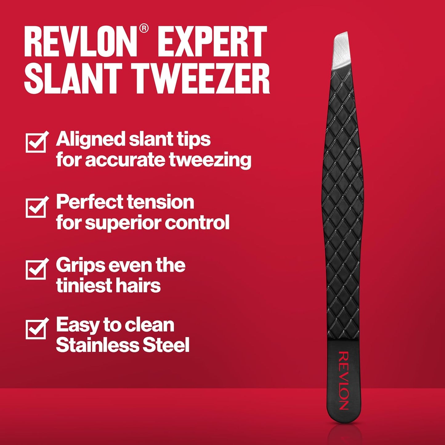 Revlon Expert Slant Tweezer, High Precision For an Easy Hair Removal, 