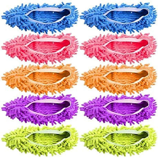 Mop Slippers Shoes 5 Pairs (10 Pieces) - Microfiber Cleaning House Mop