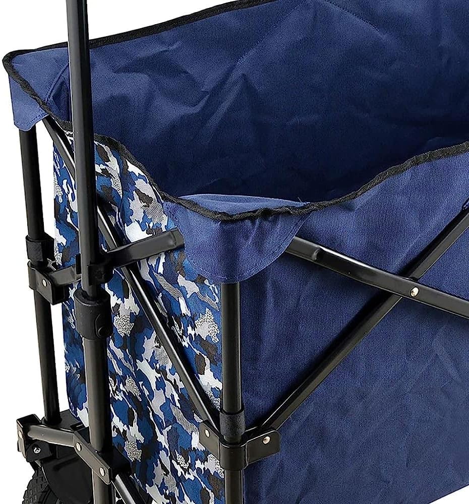 Handcart, Folding Portable Trolley Cart Shopping Cart Heavy Duty Wagon, Cargo Carry Trolley with 4 Wheel for Outdoor/Camping/Fishing/Mall - 100Kg
