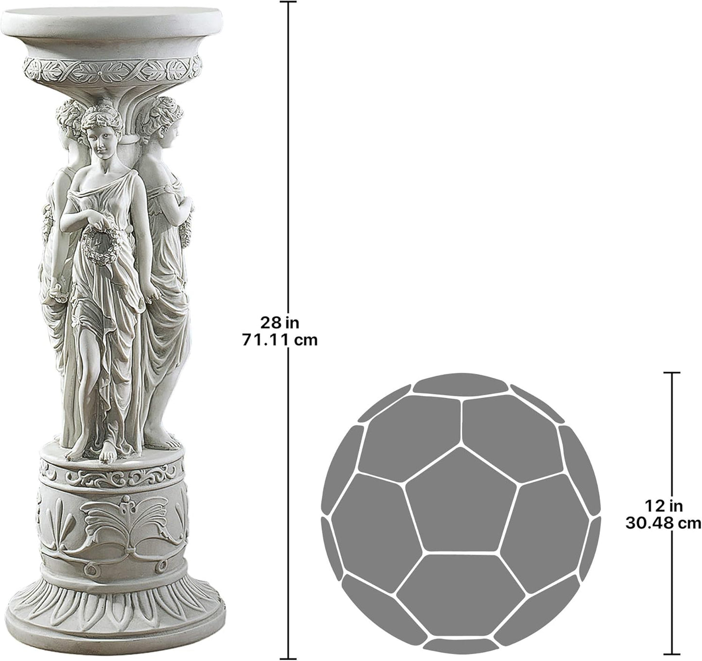 Design Toscano KY992 Chatsworth Manor Neoclassical Pedestal Column Plant Stand, Antique Stone