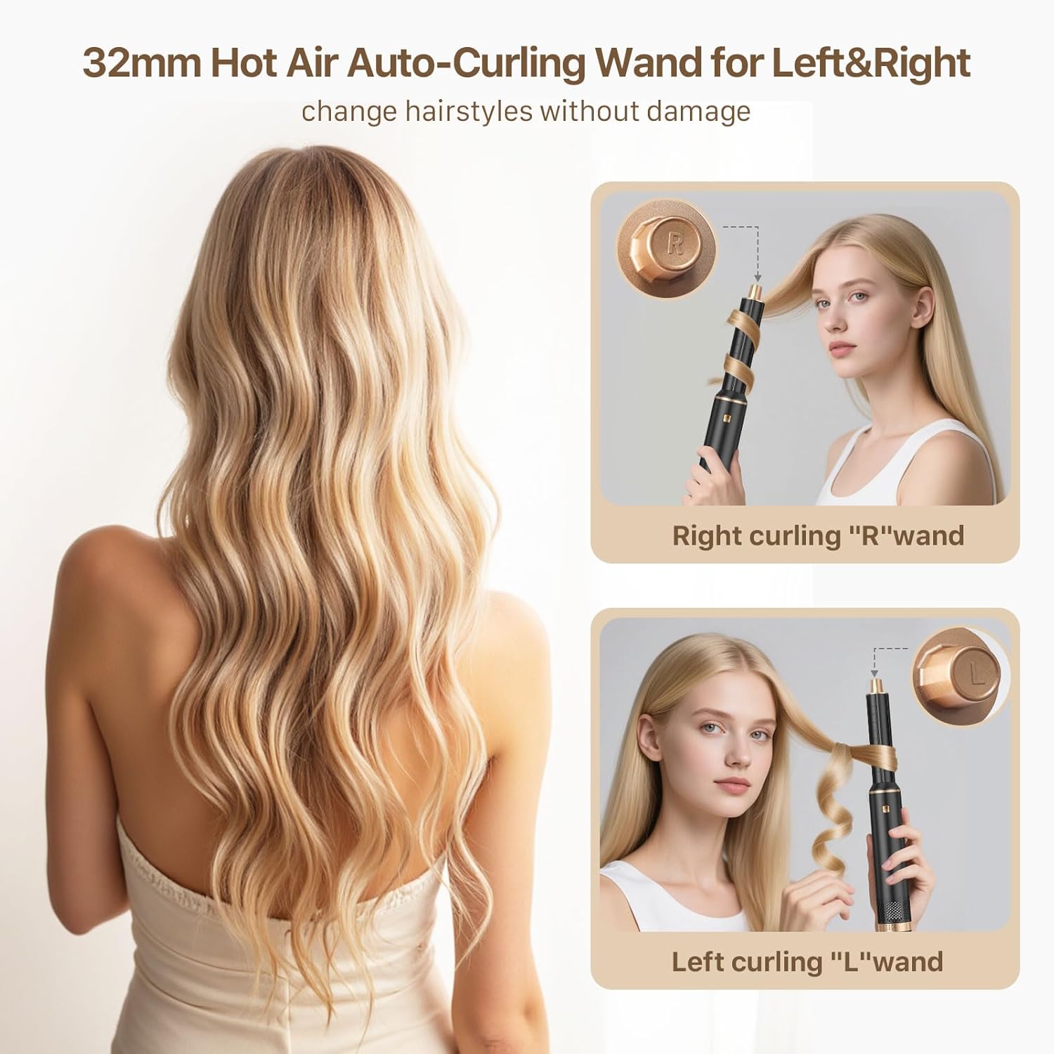Sendowtek Hot Air Styler Brush Set for Women 5 in 1, 800W 3 Level Temp