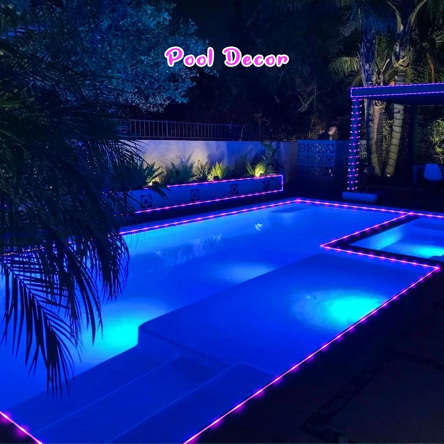 JMEXSUSS Valentine Solar Rope Lights,2 Pack 100 LED 33ft 8 Modes Solar Rope Lights Outdoor Waterproof LED Pink Fairy Lights for Valentine's Day Tent Gazebo, Trampoline, Walkway, Pool