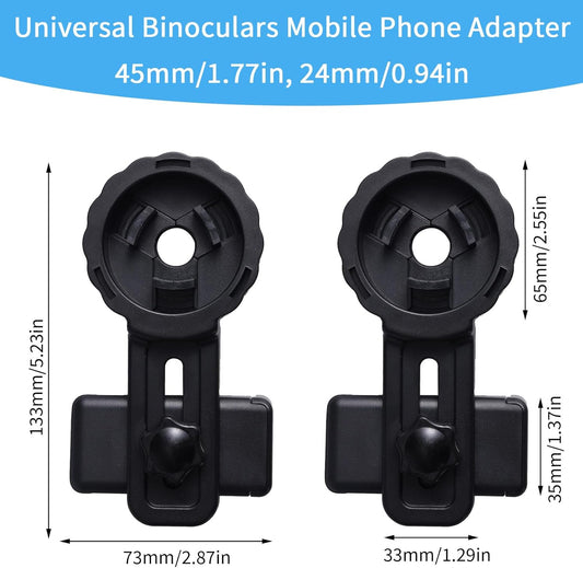 Universal Binocular Phone Adapter, 360°Rotatable Telescope Microscope Phone Mount with Clip Lock Practical Spotting Scope Digiscope Adapter Accessories for iPhone Samsung Most Smartphones